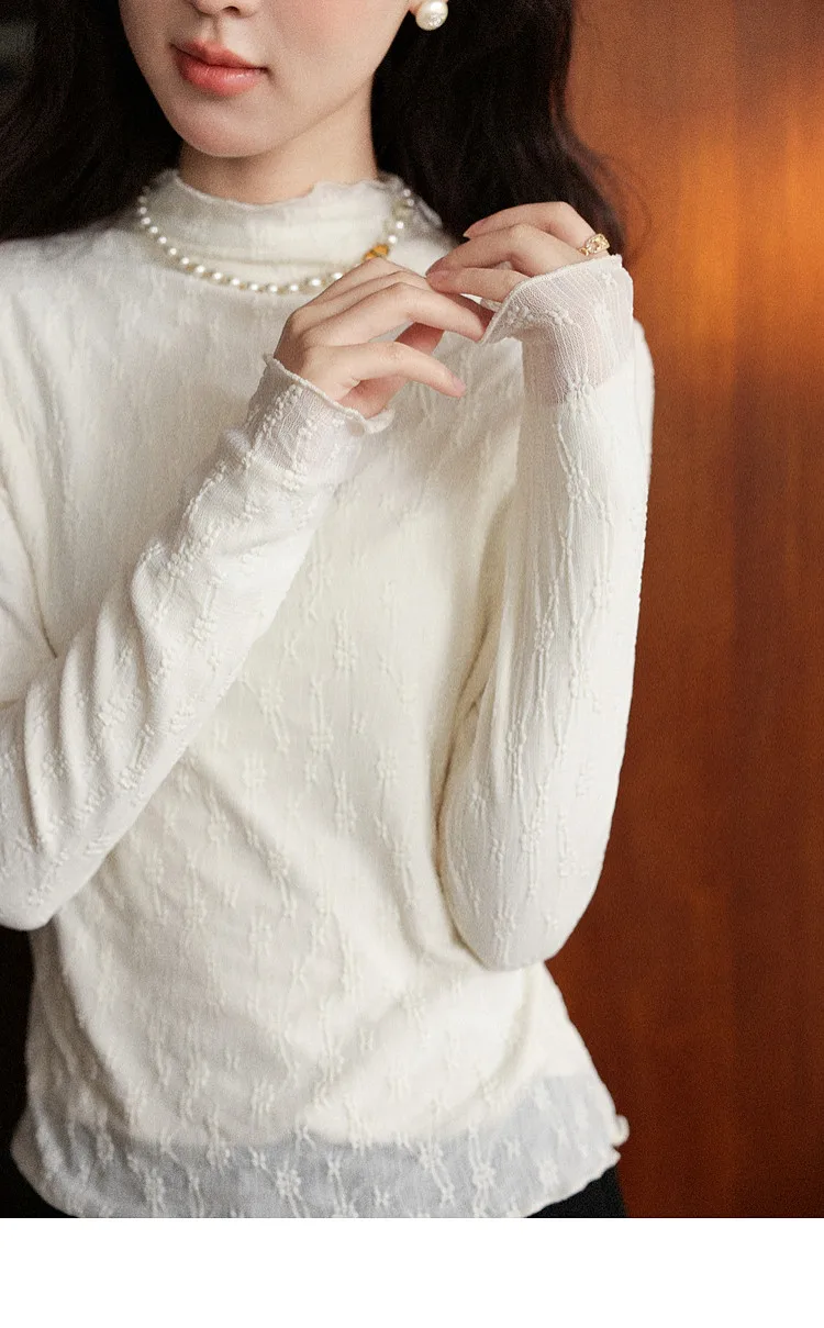 ALXNAN Women's Pullover Elegant Casual Fashion Long Sleeve T-shirt 2026 Spring Simple Basic Style Female Tees L569116 L58908