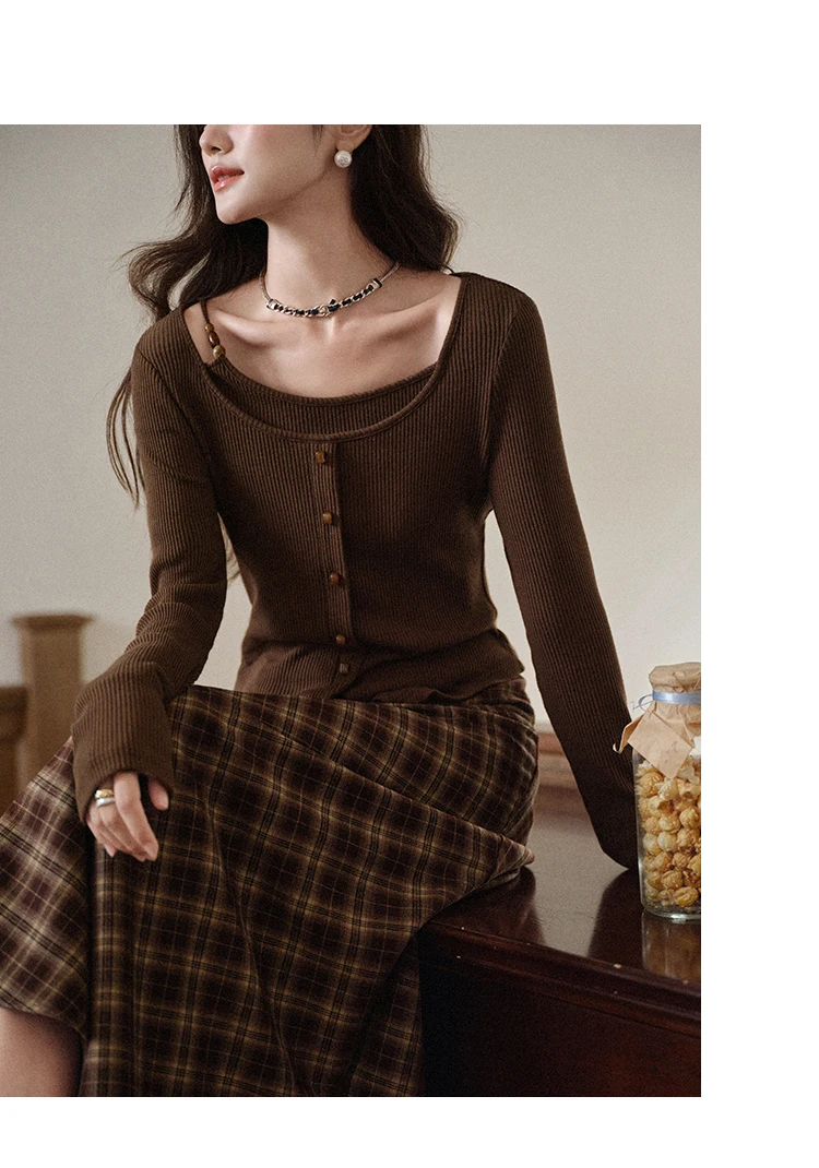 ALXNAN Women's Pullover Elegant Casual Fashion Long Sleeve T-shirt 2026 Spring Simple Basic Style Female Tees L569116 L58908