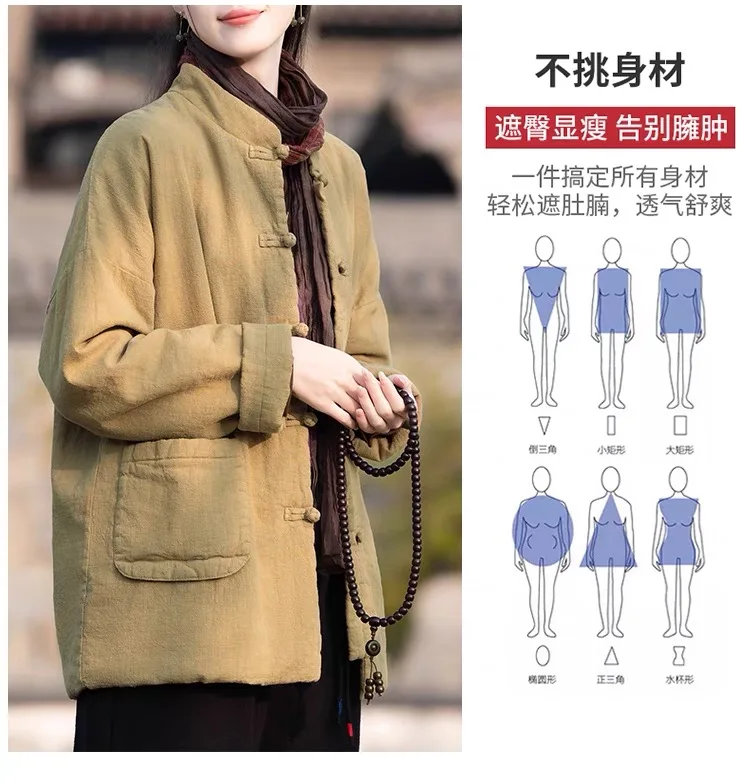 Fashion Jackets Winter Coat Women Cotton Solid Woman Coats Literary Warm Womens Jacket Casual Women's Clothing