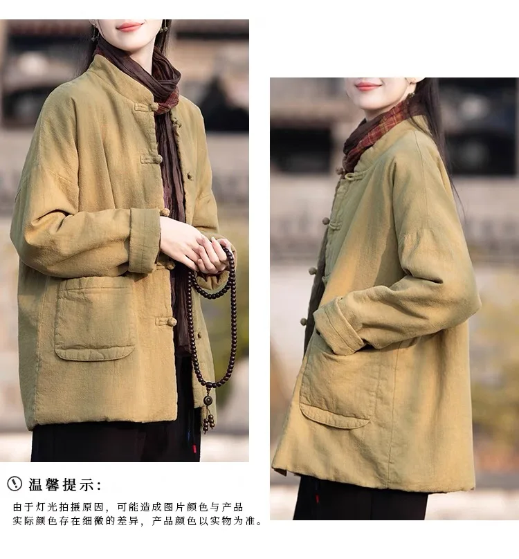 Fashion Jackets Winter Coat Women Cotton Solid Woman Coats Literary Warm Womens Jacket Casual Women's Clothing