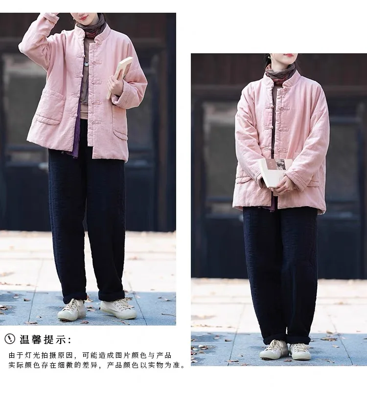 Fashion Jackets Winter Coat Women Cotton Solid Woman Coats Literary Warm Womens Jacket Casual Women's Clothing