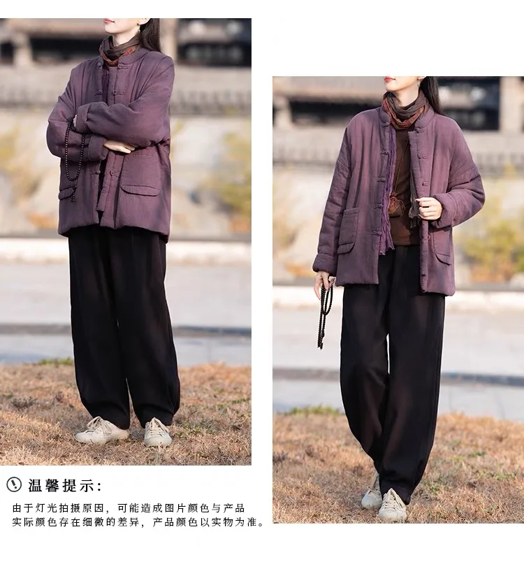 Fashion Jackets Winter Coat Women Cotton Solid Woman Coats Literary Warm Womens Jacket Casual Women's Clothing
