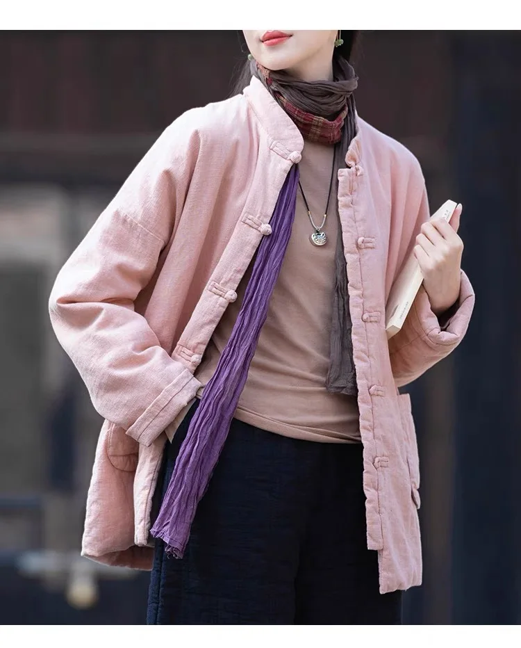 Fashion Jackets Winter Coat Women Cotton Solid Woman Coats Literary Warm Womens Jacket Casual Women's Clothing