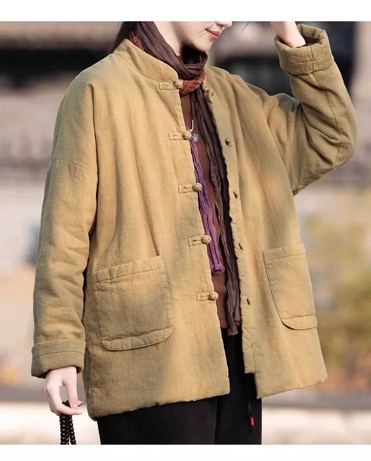 Fashion Jackets Winter Coat Women Cotton Solid Woman Coats Literary Warm Womens Jacket Casual Women's Clothing