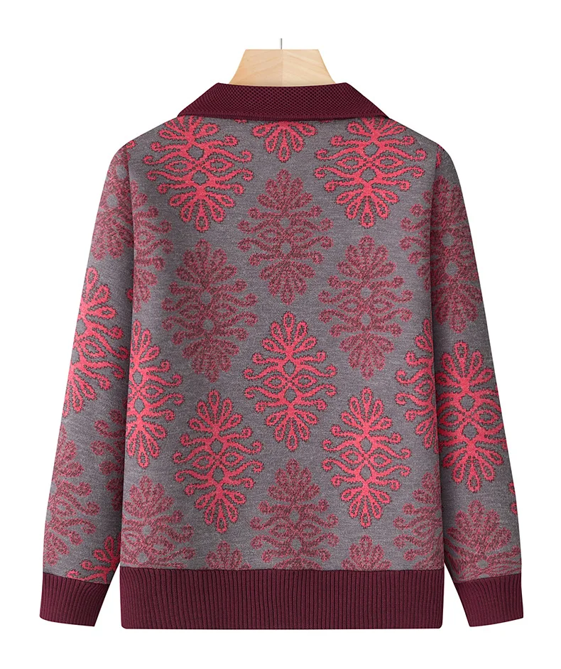 Warm Grandma Sweater Women Autumn Winter Sweaters Coat Mother Knitted Cardigan For Woman Thick Velvet Knitwear Female Clothes
