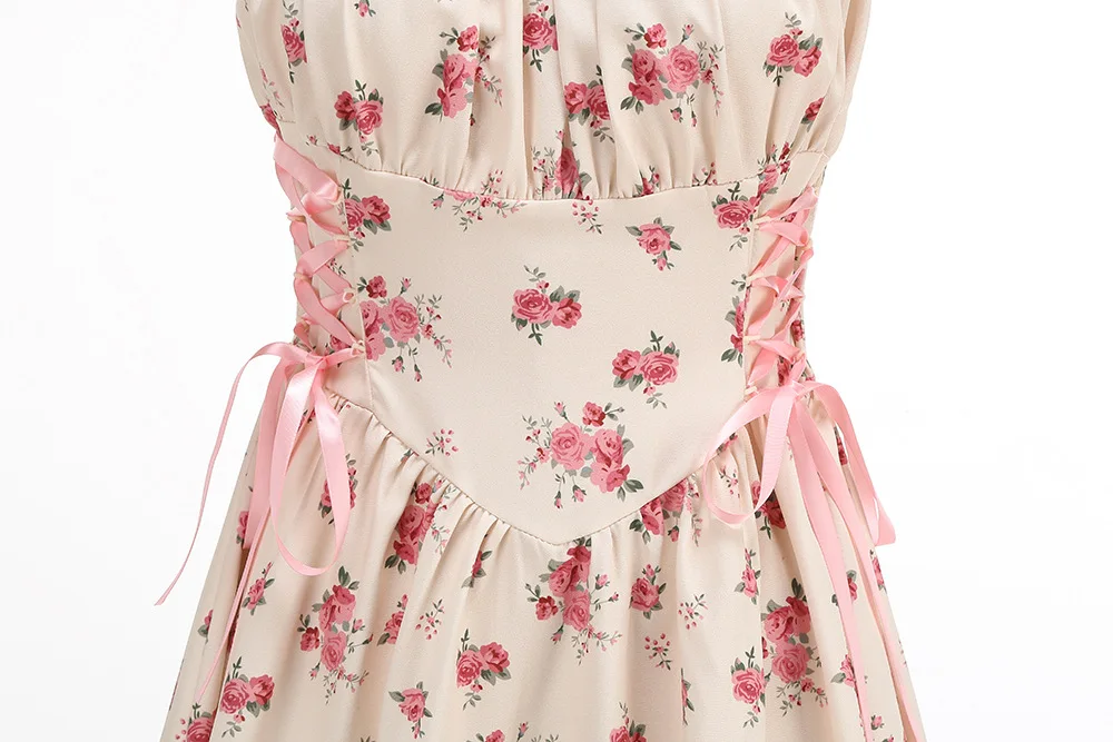 Dress Women Female Clothing Fashion Elegant Evening Party Dresses Printed Lace-up O-ring Party Sexy Slimming Suspender Dress