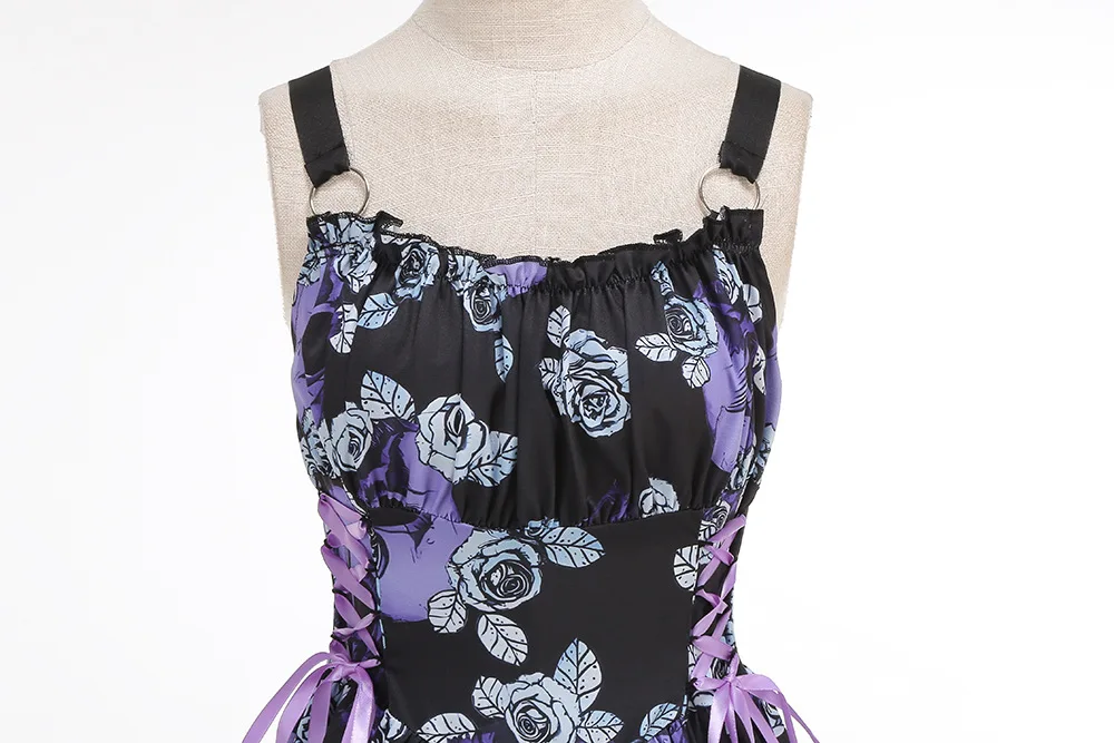 Dress Women Female Clothing Fashion Elegant Evening Party Dresses Printed Lace-up O-ring Party Sexy Slimming Suspender Dress