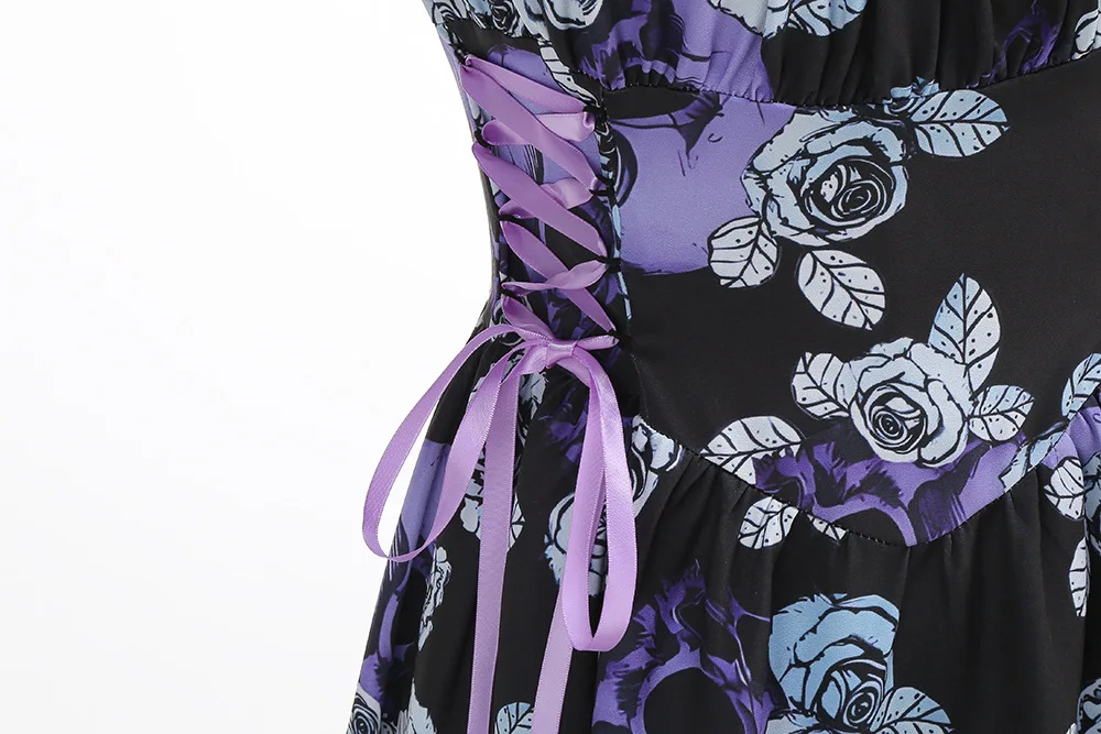 Dress Women Female Clothing Fashion Elegant Evening Party Dresses Printed Lace-up O-ring Party Sexy Slimming Suspender Dress