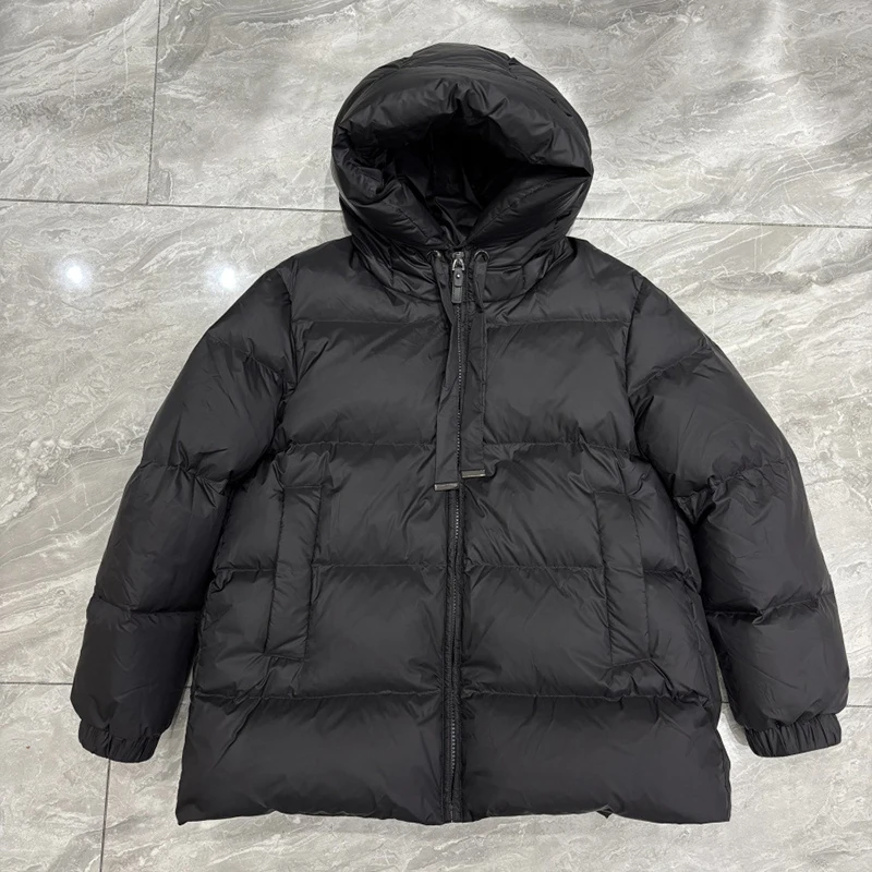 Schinteon Women Down Jacket Casual Autumn Winter Outwear with Hood Thick Warm White Duck Down Luxurious Coat 2025 New