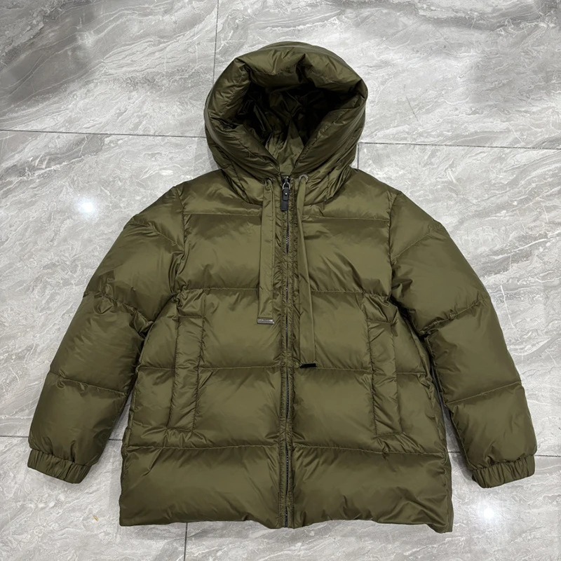 Schinteon Women Down Jacket Casual Autumn Winter Outwear with Hood Thick Warm White Duck Down Luxurious Coat 2025 New