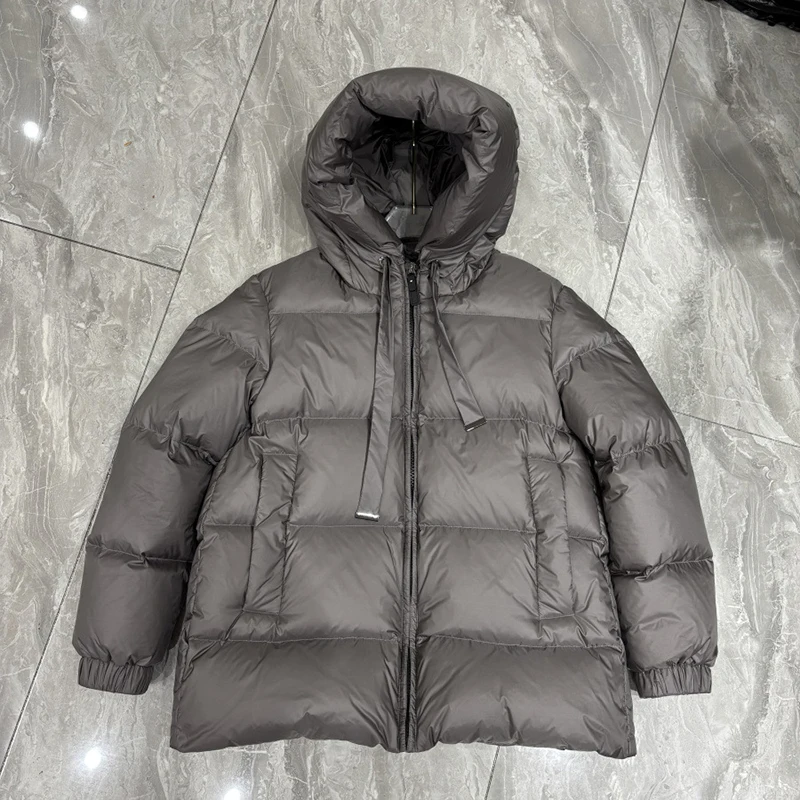 Schinteon Women Down Jacket Casual Autumn Winter Outwear with Hood Thick Warm White Duck Down Luxurious Coat 2025 New