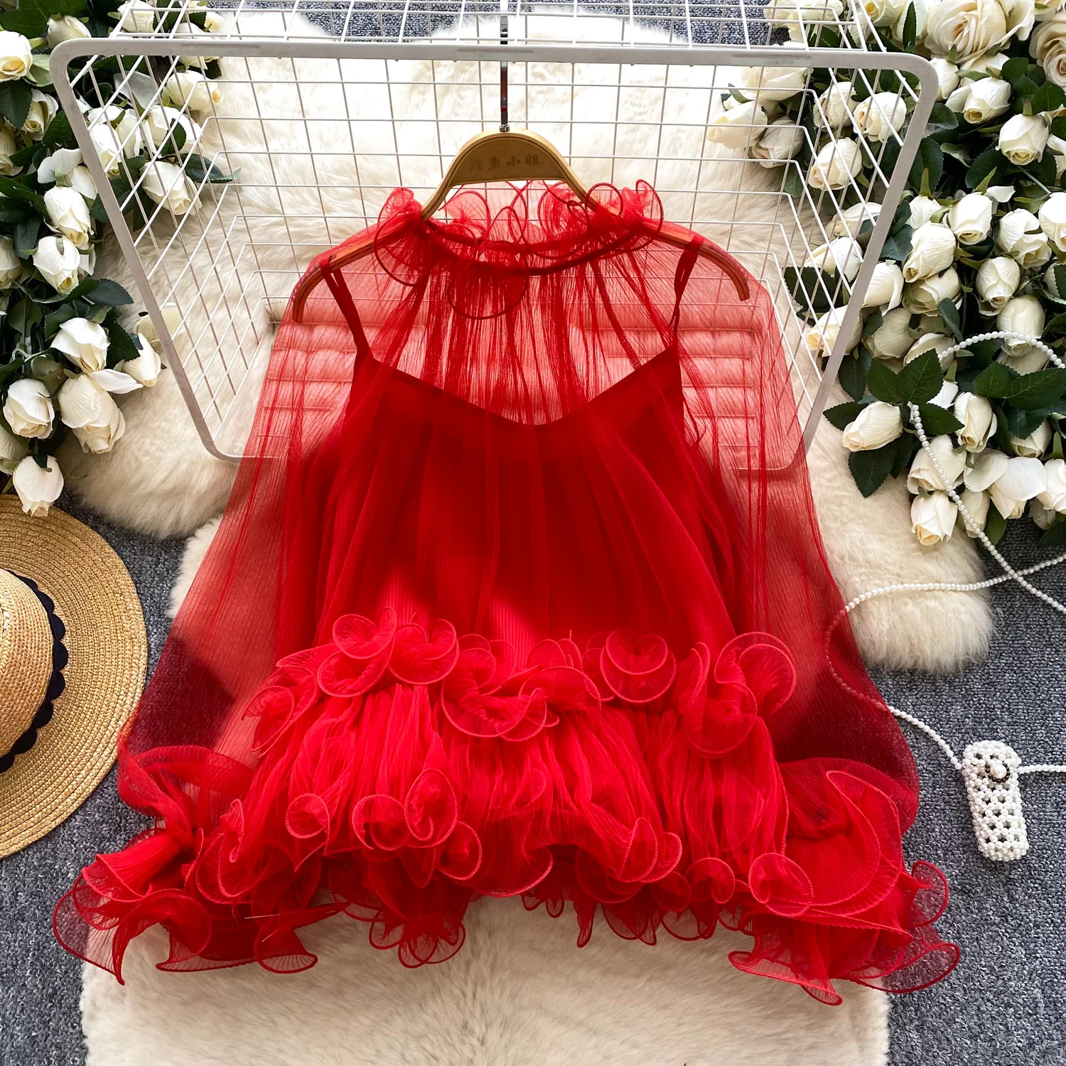 Vintage Elegant ruffle mesh long sleeve Top Korean Streetwear High Street Autumn Basics T-Shirts