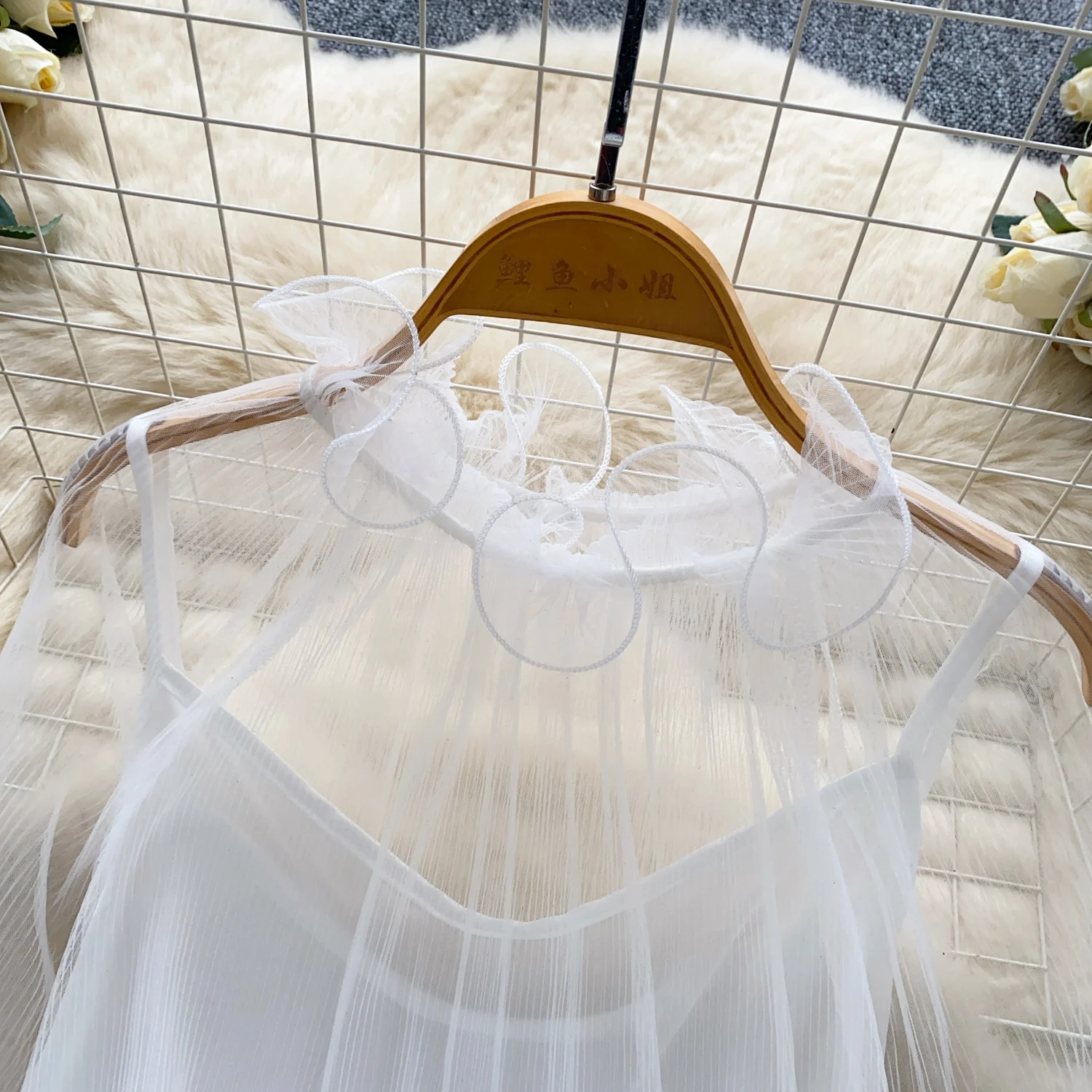 Vintage Elegant ruffle mesh long sleeve Top Korean Streetwear High Street Autumn Basics T-Shirts