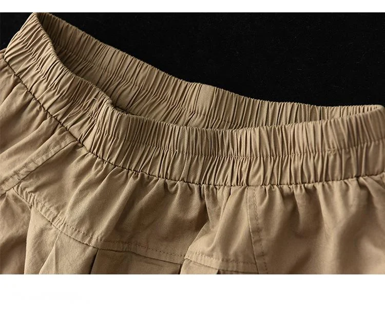 Amax LuluE 2025 Japan Summer Streetwear Fashion Women Khaki A-Line Skirts Ladies Elastic Casual Long Skirt Girls Vintage Clothes