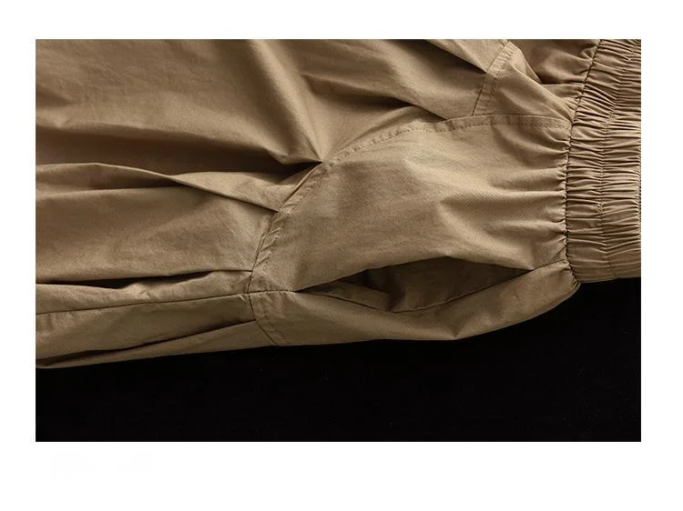 Amax LuluE 2025 Japan Summer Streetwear Fashion Women Khaki A-Line Skirts Ladies Elastic Casual Long Skirt Girls Vintage Clothes