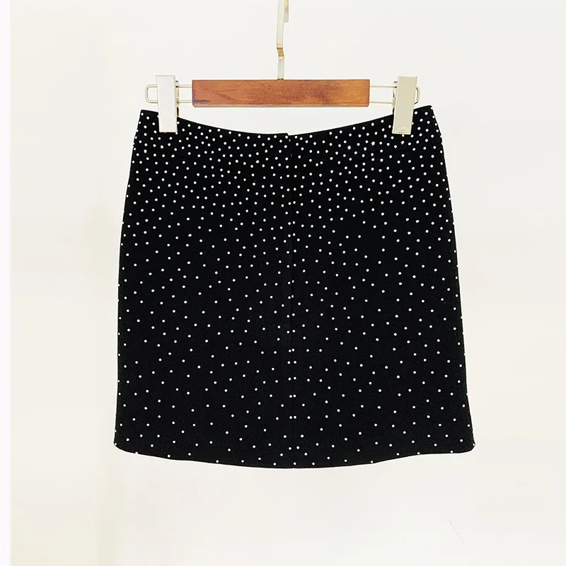 HIGH STREET 2026 Newest Fashion Designer Skirt Women's Slim Fit Rhinestone Diamonds Beaded Skirt