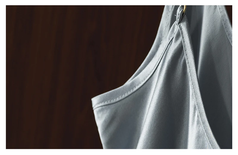 22 Momme 100% Mulberry Silk Dress Women Sleepwear Sexy Nightgown Spaghetti Strap Sleeveless Dress Soft Skin Care