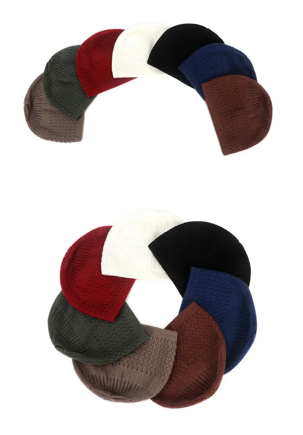 Winter Knitted Muslim Men Prayer Hats Warm Male Beanies Cap Islamic Ramadan Jewish Kippah Homme Hat Men's Wrap Head  Cap