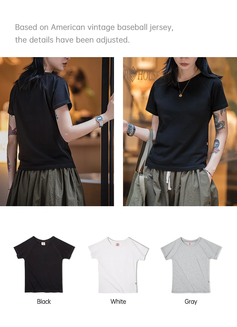 Maden Women’s 100% Cotton Crewneck Short-Sleeve T-Shirt Soft Breathable Basic Tee for Daily Wear All-Season Layering