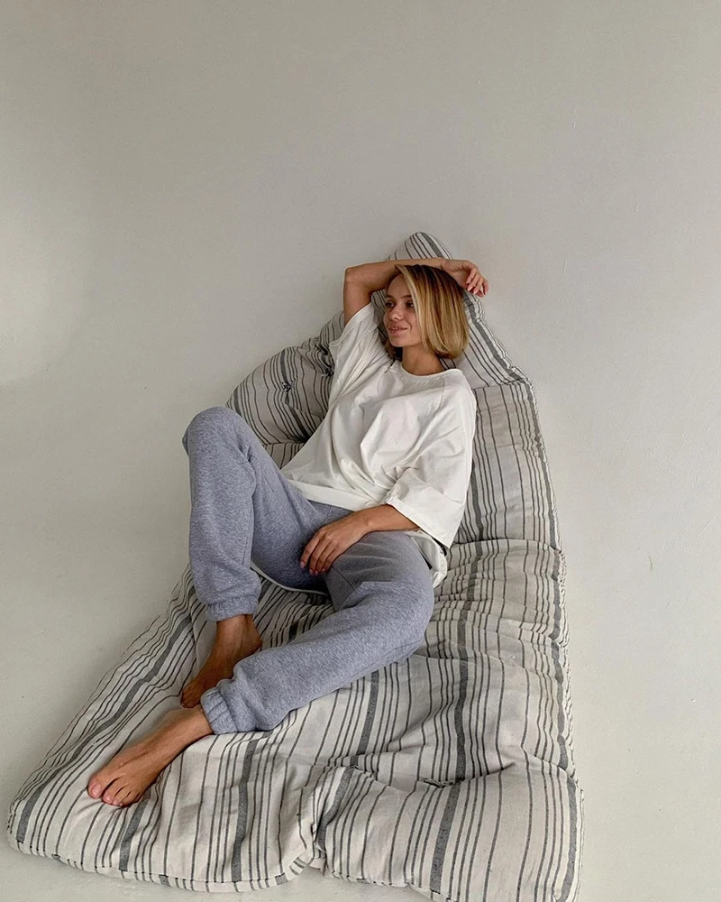 Hirsionsan Summer Cotton Loose Sets Women 2023 Oversized Two Pieces T Shirts and High Waist Knitted Shorts Outfits Tracksuit