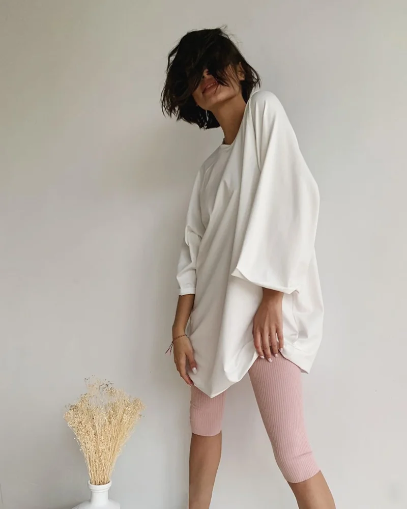 Hirsionsan Summer Cotton Loose Sets Women 2023 Oversized Two Pieces T Shirts and High Waist Knitted Shorts Outfits Tracksuit