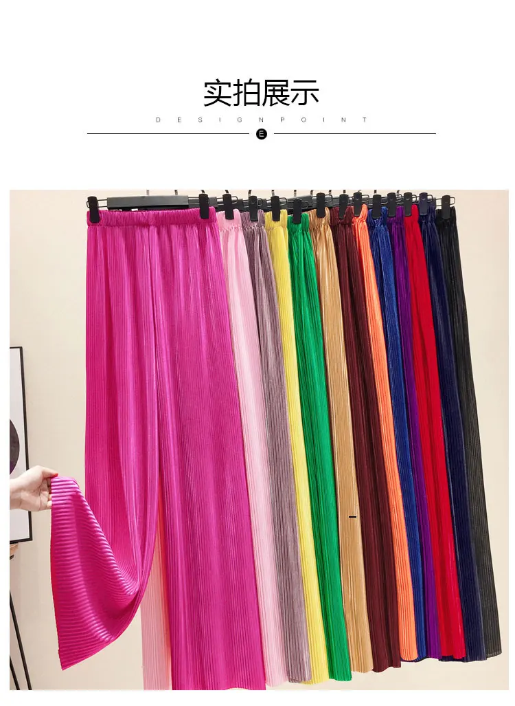 Pants Women 2026 Spring Summer Wide Leg Pants Loose Palazzo Pants Fashion Bohemian Pleated Trousers Ropa Coreana Pantalones