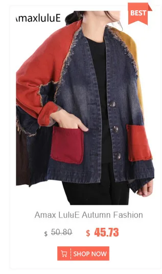 Amax LuluE 2026 Chinese Fashion Womens Loose Luxury Printed Denim Jackets Ladies Classic Casual Vintage Floral Oversized Coats