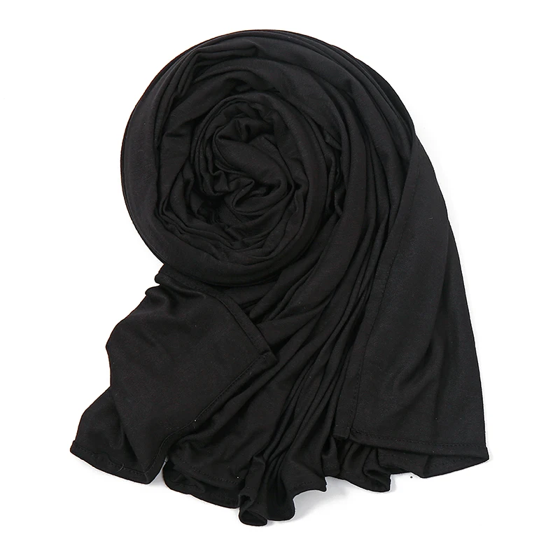 Cotton Jersey Instant Hijab Scarf Muslim Fashion Plain Wraps Soft Women's Head Hood Scarf Elasticity Shawls Underscarf Headscarf
