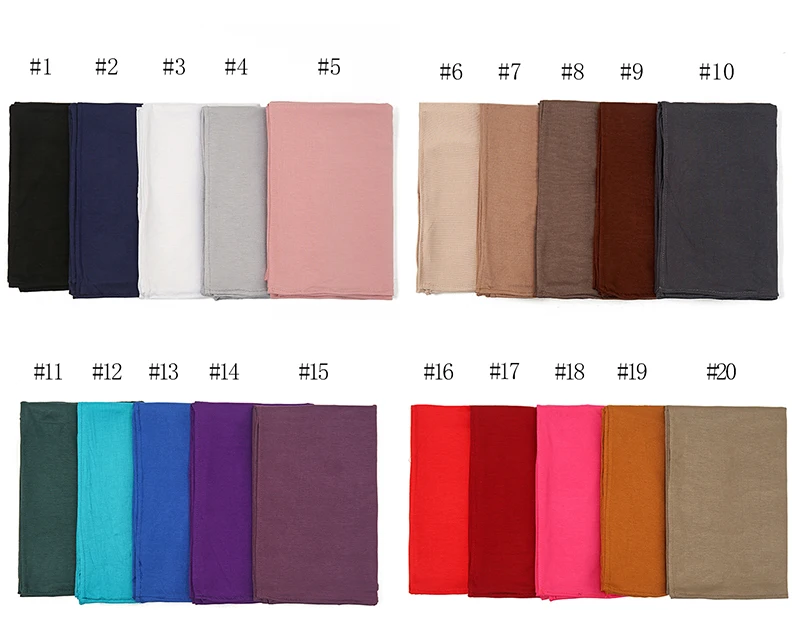 Cotton Jersey Instant Hijab Scarf Muslim Fashion Plain Wraps Soft Women's Head Hood Scarf Elasticity Shawls Underscarf Headscarf