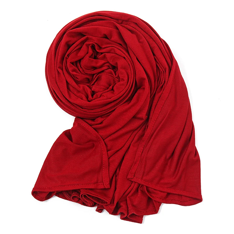 Cotton Jersey Instant Hijab Scarf Muslim Fashion Plain Wraps Soft Women's Head Hood Scarf Elasticity Shawls Underscarf Headscarf