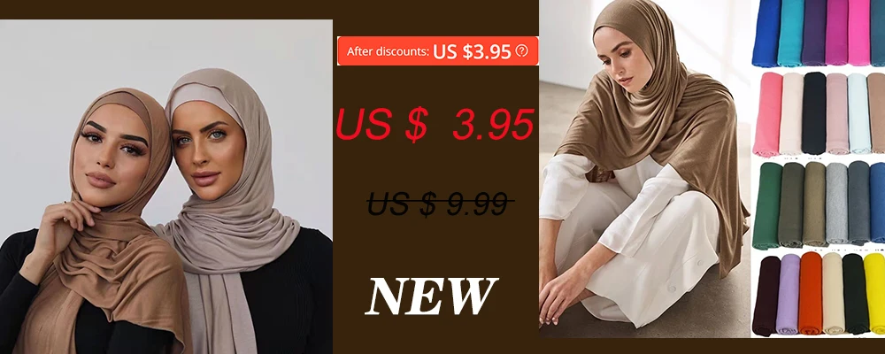 Cotton Jersey Instant Hijab Scarf Muslim Fashion Plain Wraps Soft Women's Head Hood Scarf Elasticity Shawls Underscarf Headscarf