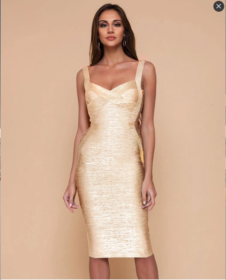 High Quality New Slip Gold Print Rayon Bandage Dress Foiling Sexy Celebrity Bodycon Cocktail Party Dress