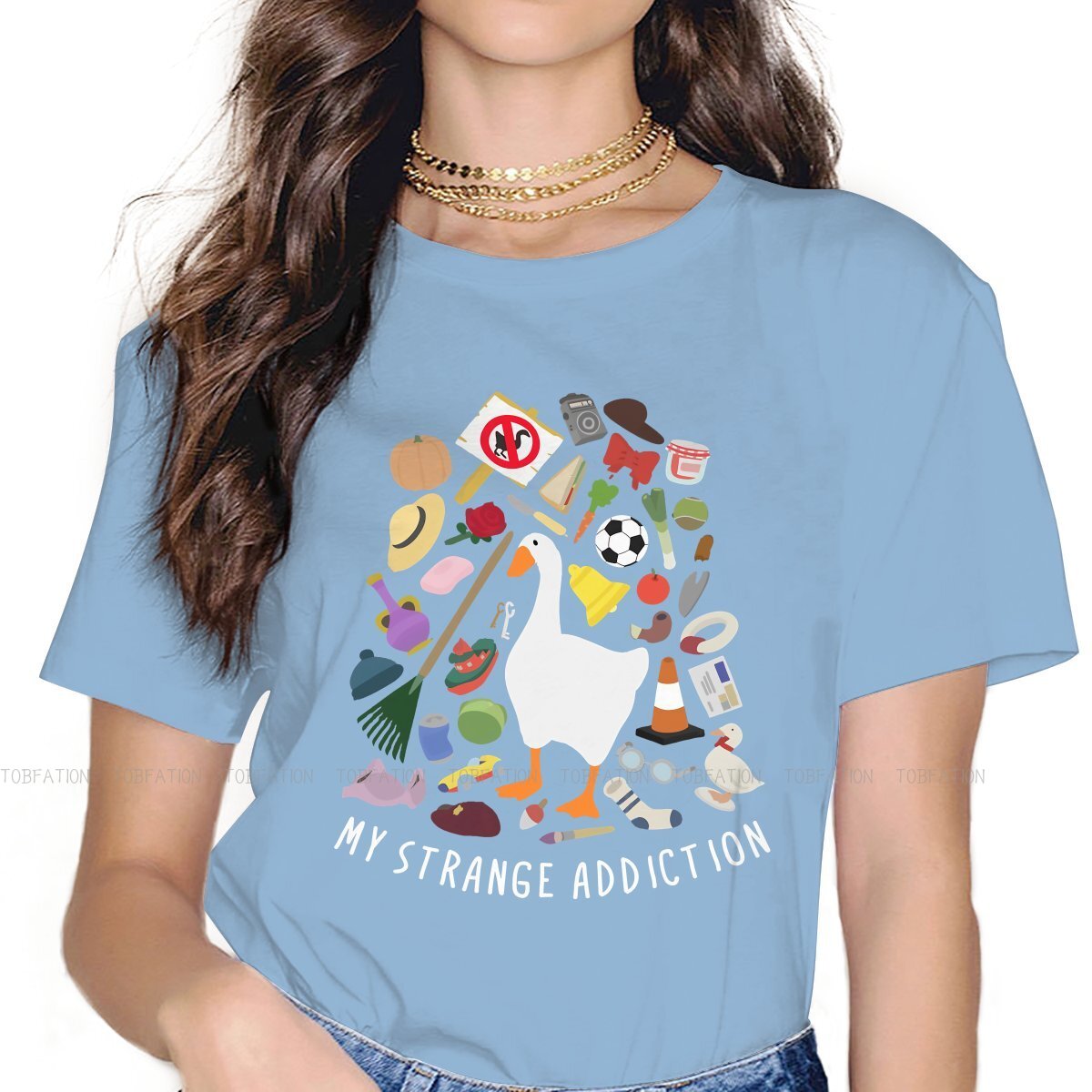 My Goose Addiction Women TShirt Untitled Goose Game Girls Graphic Tops 4XL Cotton Female T Shirt Funny Hipster Gift