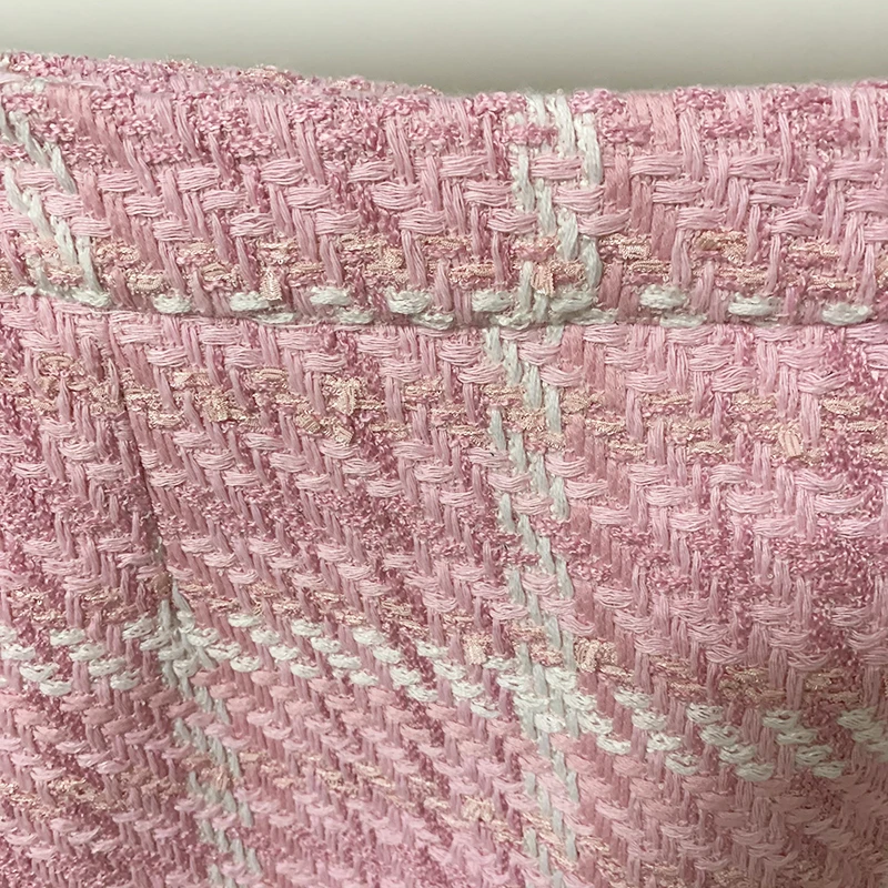 HIGH STREET Newest Fashion 2026 Designer Pink Skirts Women's Sweet Wool Blends Colors Woven Plaid Tweed Skirt