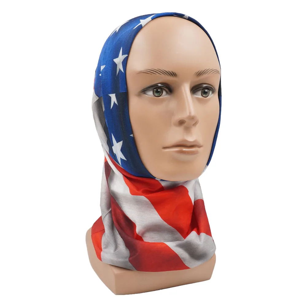 Flag of United States Bandana Neck Gaiter Unisex USA America Flag Pattern Headscarf Hiking Headband Cycling Face Cover Balaclava