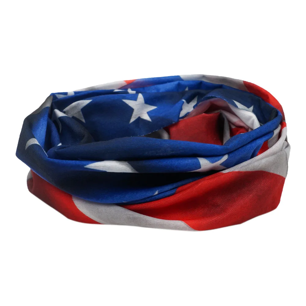 Flag of United States Bandana Neck Gaiter Unisex USA America Flag Pattern Headscarf Hiking Headband Cycling Face Cover Balaclava