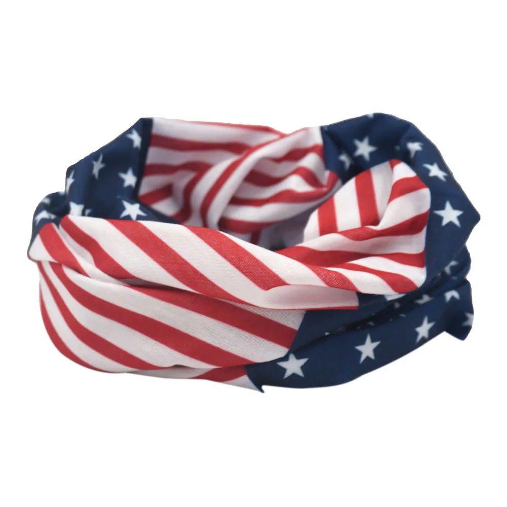 Flag of United States Bandana Neck Gaiter Unisex USA America Flag Pattern Headscarf Hiking Headband Cycling Face Cover Balaclava