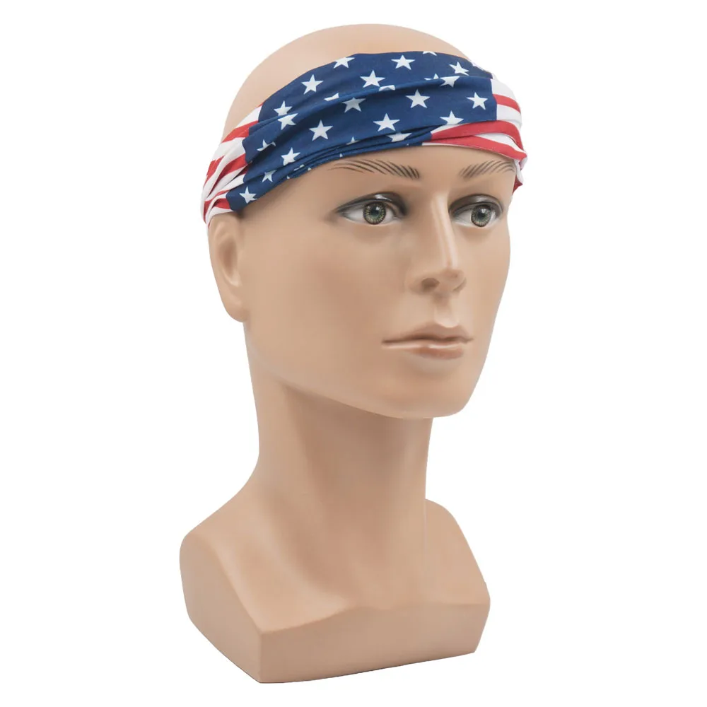 Flag of United States Bandana Neck Gaiter Unisex USA America Flag Pattern Headscarf Hiking Headband Cycling Face Cover Balaclava