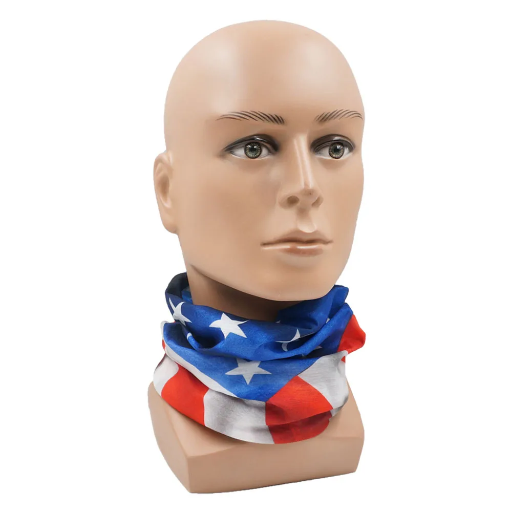 Flag of United States Bandana Neck Gaiter Unisex USA America Flag Pattern Headscarf Hiking Headband Cycling Face Cover Balaclava