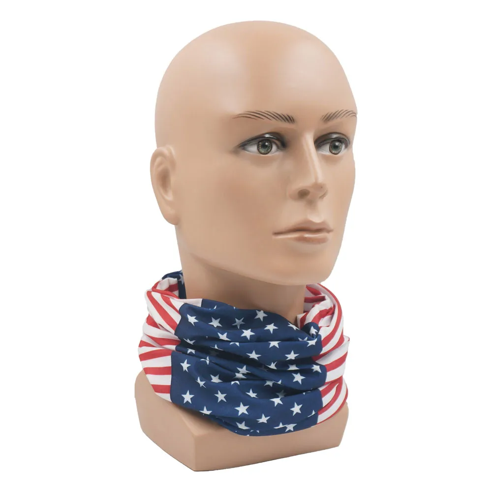 Flag of United States Bandana Neck Gaiter Unisex USA America Flag Pattern Headscarf Hiking Headband Cycling Face Cover Balaclava