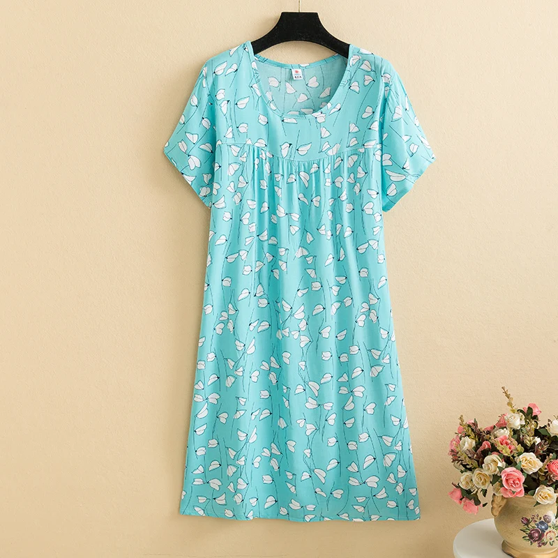 New 2026 Casual Vintage Summer Dress For Women Print Flowers Short Sleeve O-neck Dresses printing Ladies Party Dress