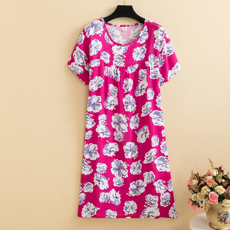 New 2026 Casual Vintage Summer Dress For Women Print Flowers Short Sleeve O-neck Dresses printing Ladies Party Dress