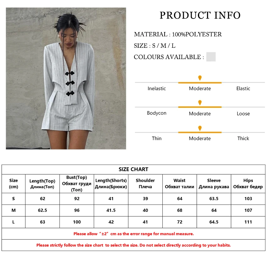 Clacive Fashion Stripe Print 2 Piece Sets Women Elegant Slim Long Sleeve Irregular Top With High Waist Shorts Set Streetwear