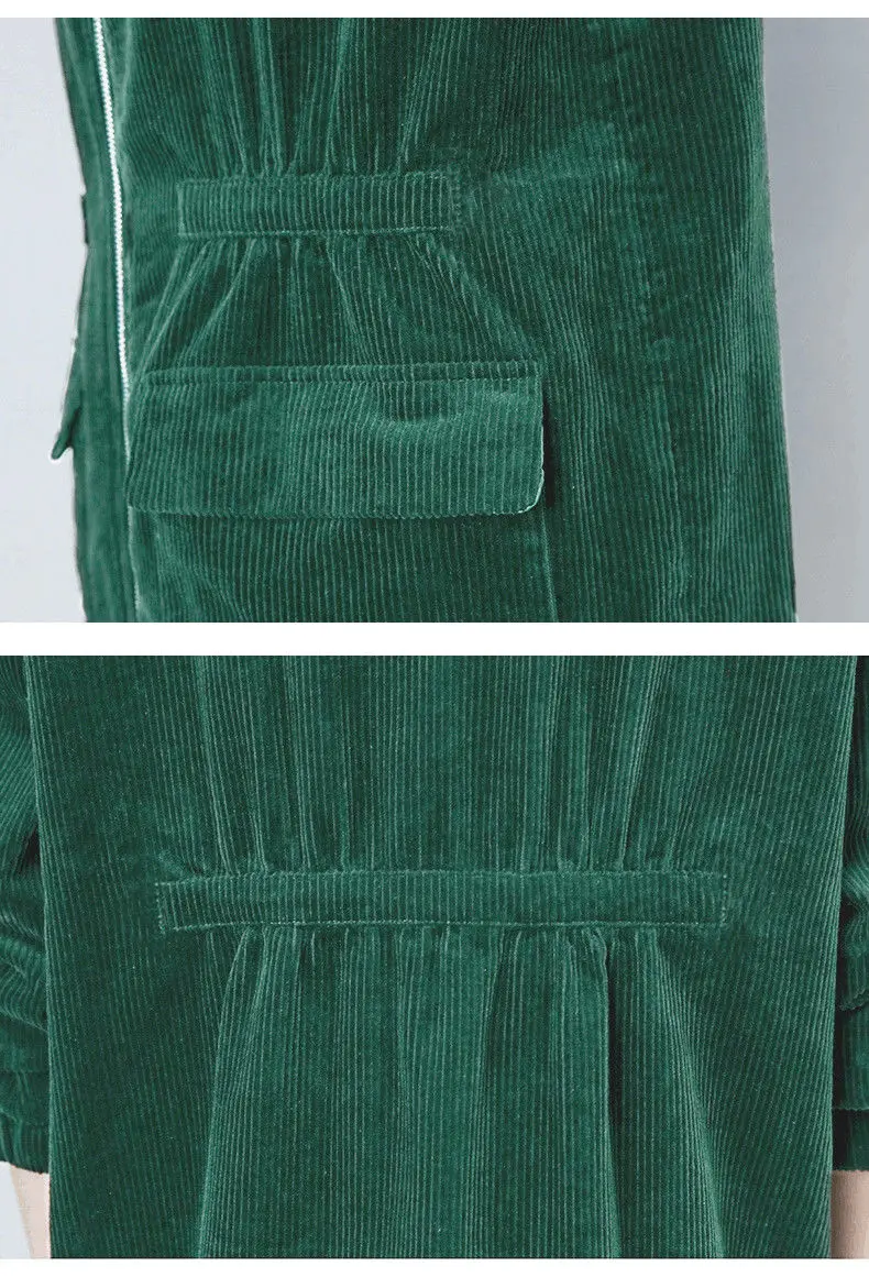 Corduroy lining Hooded Jacket Women 2025 Spring Autumn New Plus size Loose Windbreaker Casual Female Cotton Zipper Long Outwear