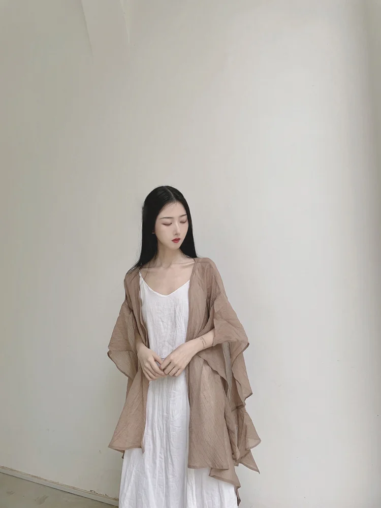 UMI MAO Chinese Style Coat 2023 Spring Summer New Design Clear Cold Wind Flowing Sun Protection Shirt Cardigan Overcoat