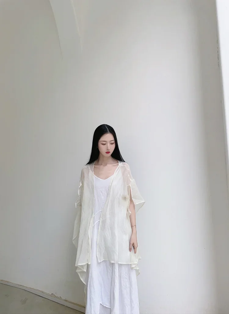 UMI MAO Chinese Style Coat 2023 Spring Summer New Design Clear Cold Wind Flowing Sun Protection Shirt Cardigan Overcoat