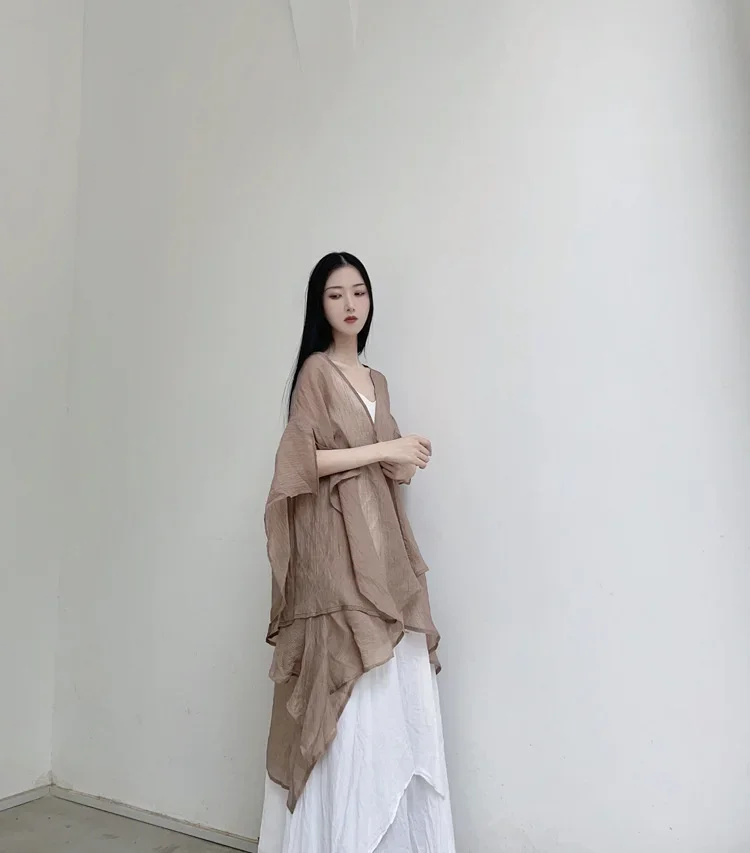 UMI MAO Chinese Style Coat 2023 Spring Summer New Design Clear Cold Wind Flowing Sun Protection Shirt Cardigan Overcoat