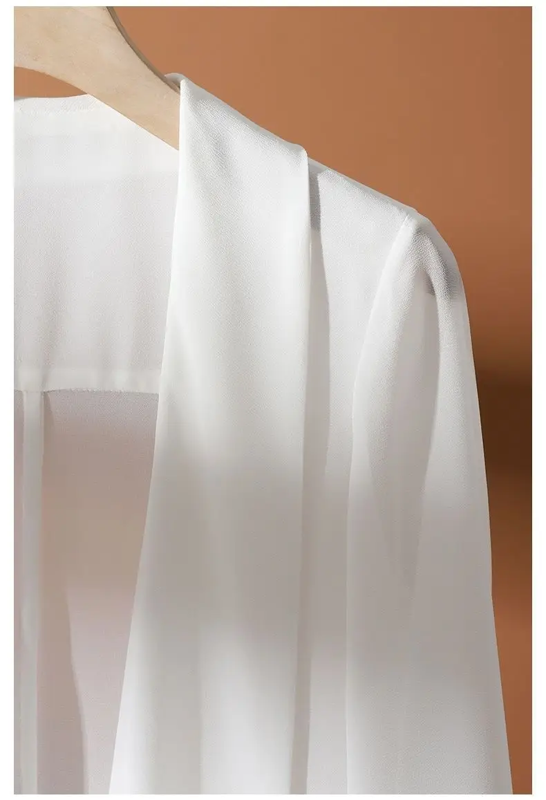 New Summer 2025 Women Sun Protection Capes Loose Shawl Thin Chiffon Kimono Jacket Women Sunscreen Beach Cardigan Bikini Coverup