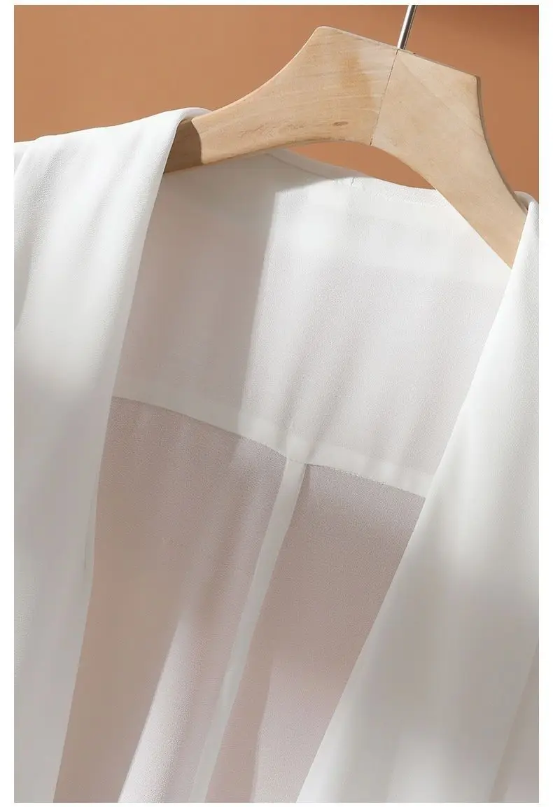 New Summer 2025 Women Sun Protection Capes Loose Shawl Thin Chiffon Kimono Jacket Women Sunscreen Beach Cardigan Bikini Coverup