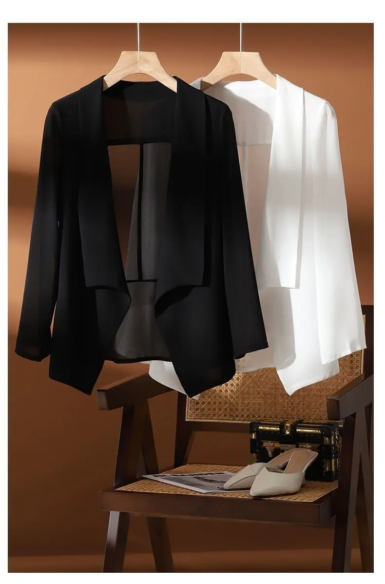 New Summer 2025 Women Sun Protection Capes Loose Shawl Thin Chiffon Kimono Jacket Women Sunscreen Beach Cardigan Bikini Coverup